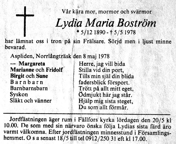 Lydia Maria Boström